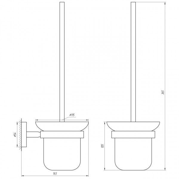 Йоржик настінний без кришки Globus Lux SS8429A SUS304 (000018161)