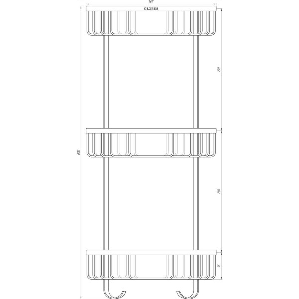 Поличка кутова Globus Lux SS 8477 (000018166)