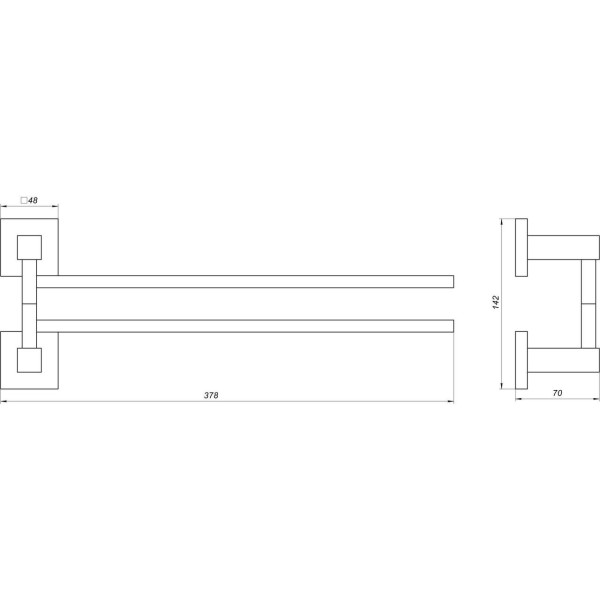 Тримач рушників Globus Lux SQ 9431-2 SUS304 (000019478)