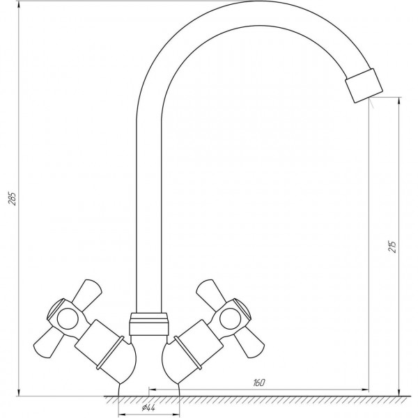 Змішувач для кухні DOMINO DK-H104-2N-CHROM хрест SHARM (000011192)