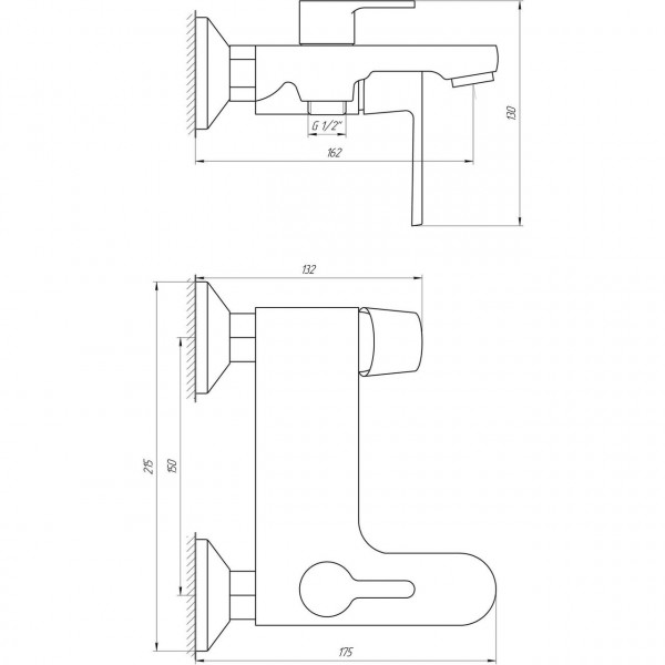 Змішувач для ванни Globus Lux Laguna GLA-0102N (000019195)