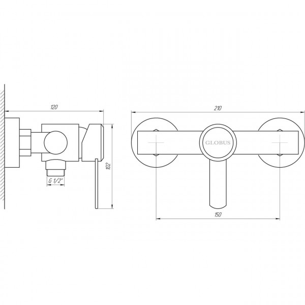 Змішувач для душу Globus Lux WIEN SBT2-105 (000017540)