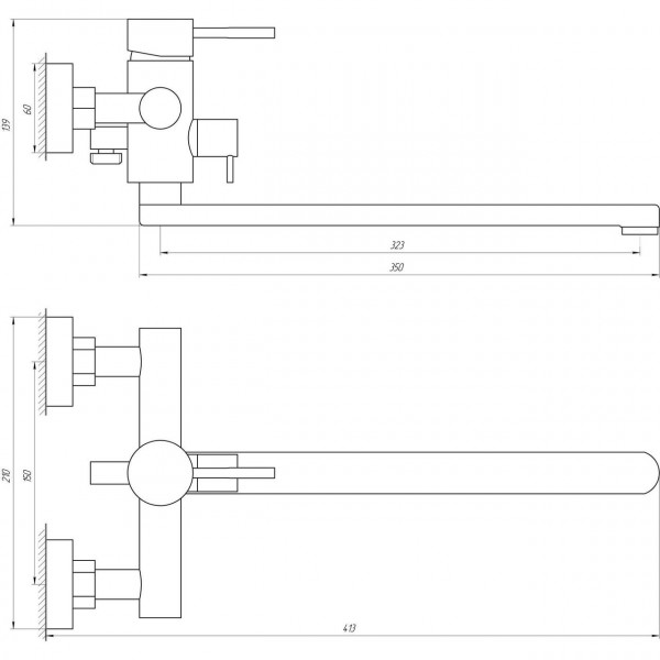 Змішувач для ванни Globus Lux WIEN SBT2-208 (000017541)