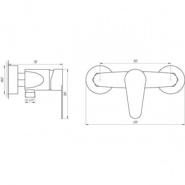 Змішувач для душу Globus Lux MAIN SM-105N (000017546)