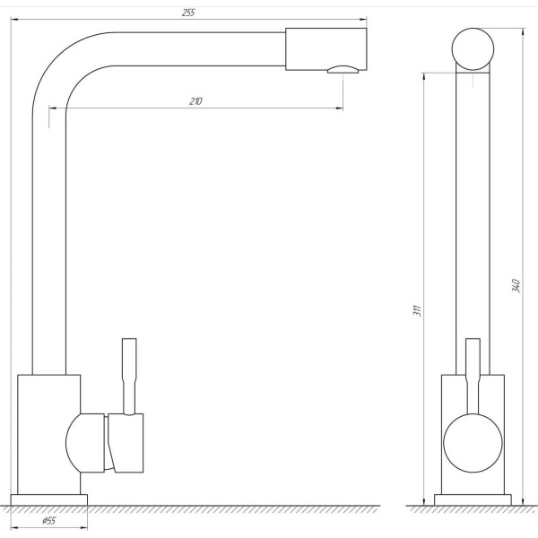 Змішувач для кухні Globus Lux ALPEN SUS-403 (000016091)