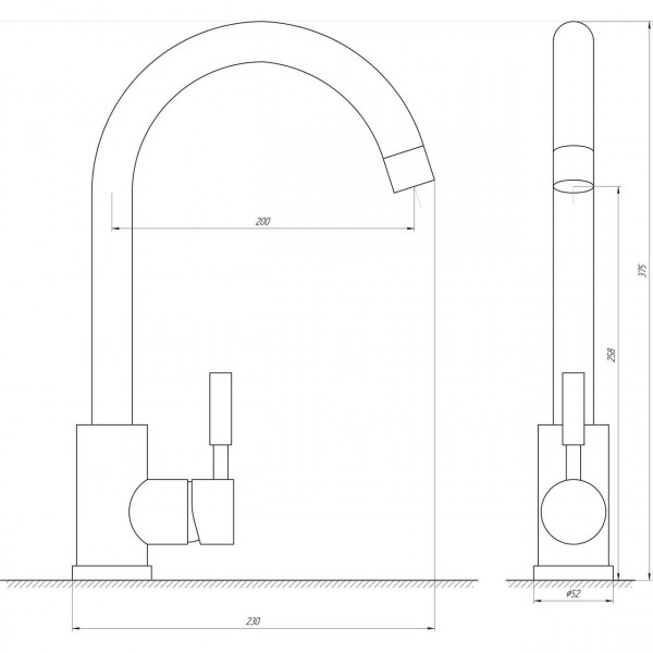 Змішувач для кухні Globus Lux ALPEN SBT1-203S (000019183)