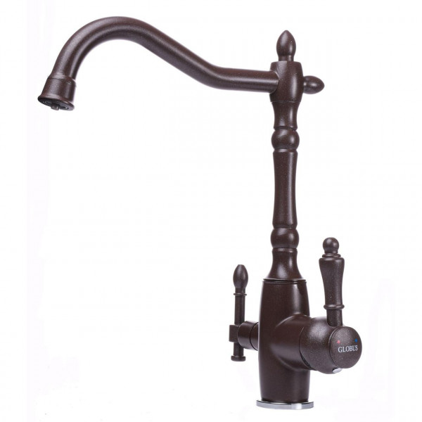 Змішувач для кухні під осмос Globus Lux LAZER GLLR-1000-6-MARONE (000019264)