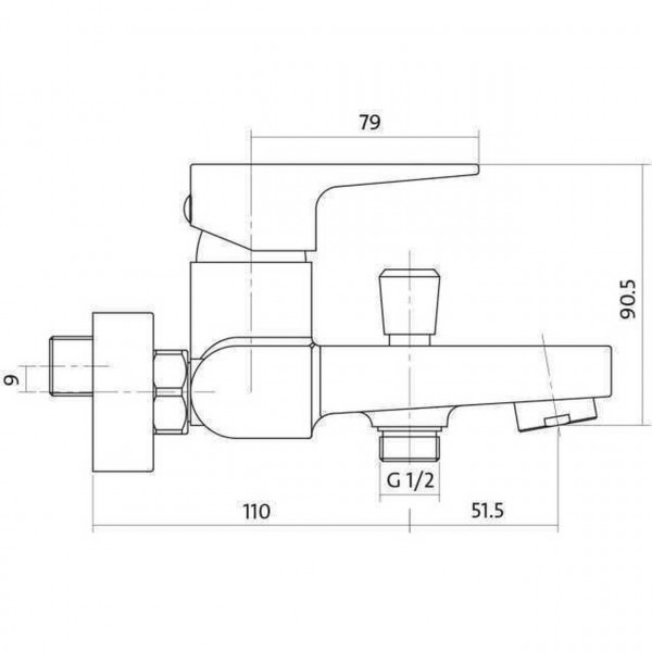 Змішувач для ванни та душу Cersanit VIGO S951-010 (000012474)