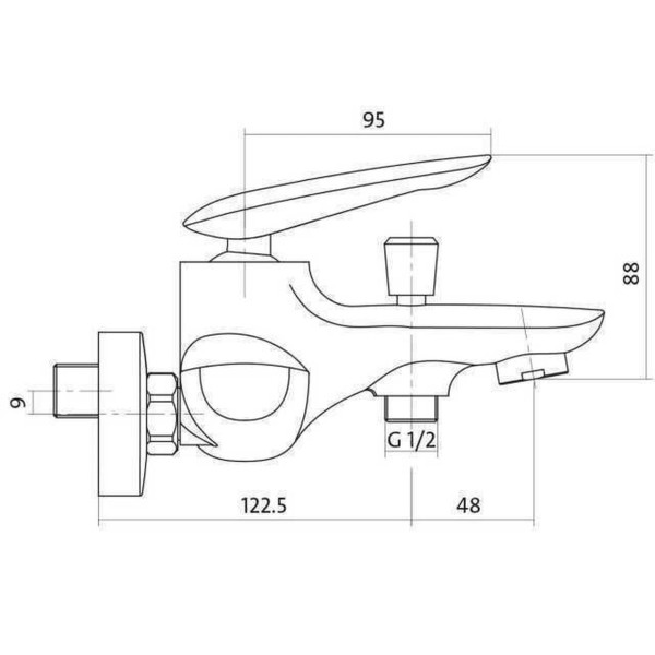 Змішувач для ванни та душу Cersanit MAYO S951-013 (000012483)