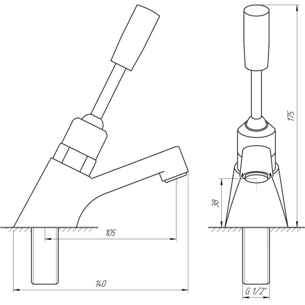 Кран-дозатор Tremolada ТREMO 464 для умивальника Ліктьовий (Italy) (000011985)