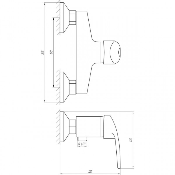 Змішувач для душу Globus Lux Caprice GLCA-0105N латунь (000009247)