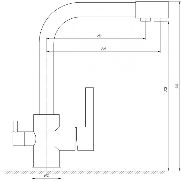 Змішувач для кухні під осмос Globus Lux LAZER GLLR-0444-1-ONIX (000014070)