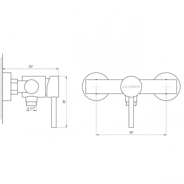 Змішувач для душу Globus Lux ALPEN SBT1-105 (000015044)