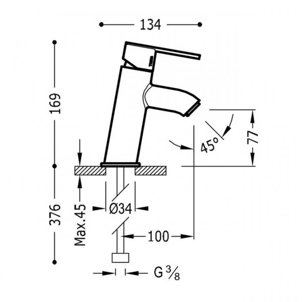 Змішувач для умивальника TRES LEX181903 (000007817)