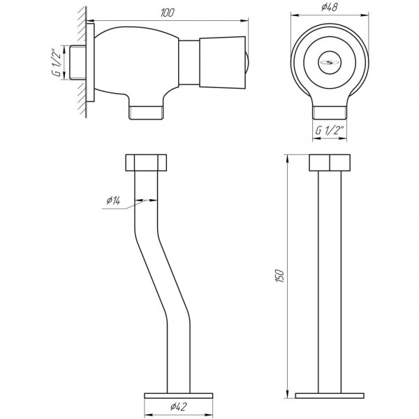 Кран-дозатор для пісуара Solomon LGE-043 (000002451)