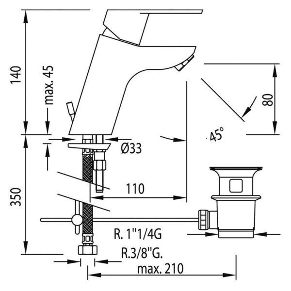 Змішувач для умивальника TRES BM 139103 (000004313)