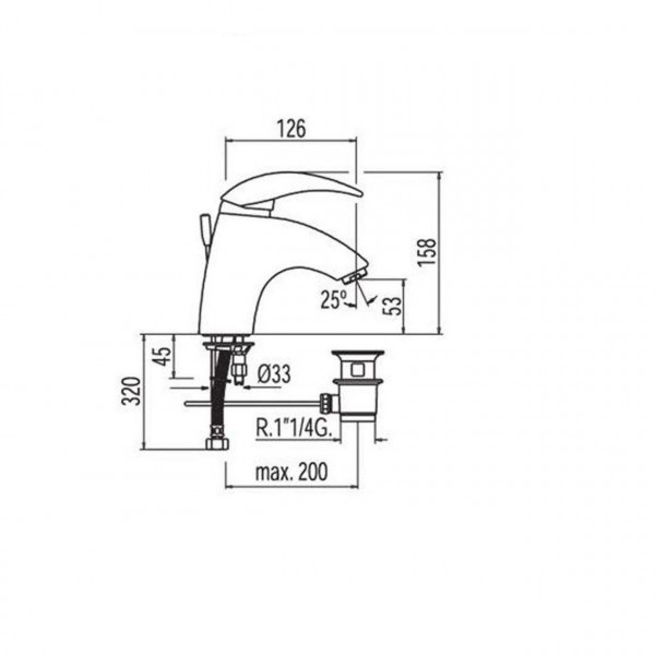 Змішувач для умивальника TRES STYL 148103 (000004326)