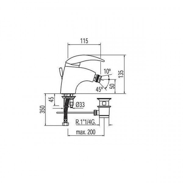 Змішувач для біде TRES STYL 148120 (000004327)