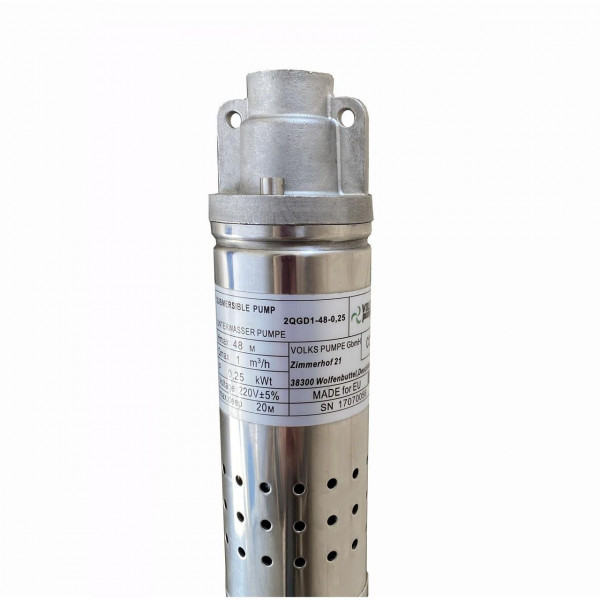 Насос свердловинний шнековий VOLKS pumpe 2QGD 1-48-0,25кВт 2 дюйми! + кабель 15м (000011614)