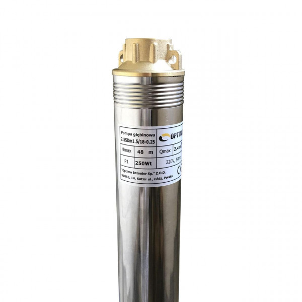 Насос свердловинний з підв, стійк, до піску 2,5″ OPTIMA 2,5SDm1,5/18 0,25 кВт 48м + пульт+кабель 15м (000015543)