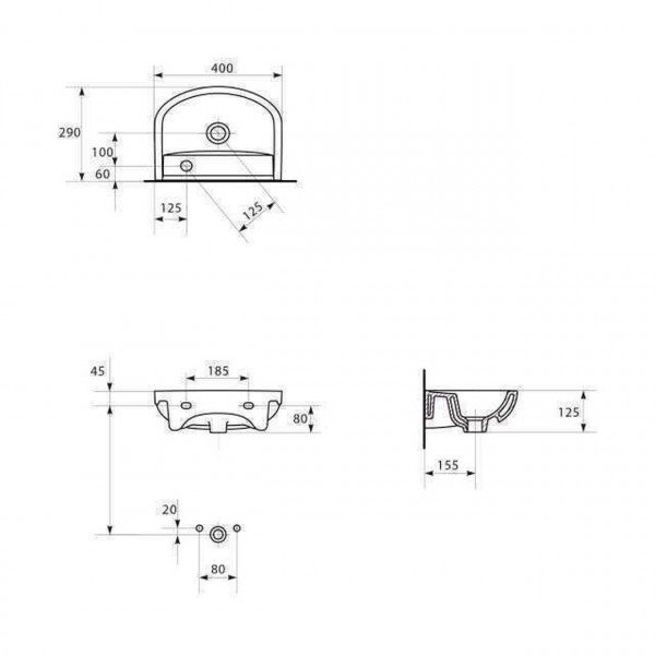 Умивальник меблевий Cersanit ARTECO 40 правий (000010565)