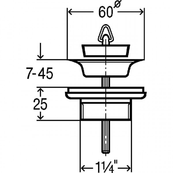 Клапан спускний унiверсальний VIEGA 11/4″ головка Ø32 пластик 111847 (000000553)