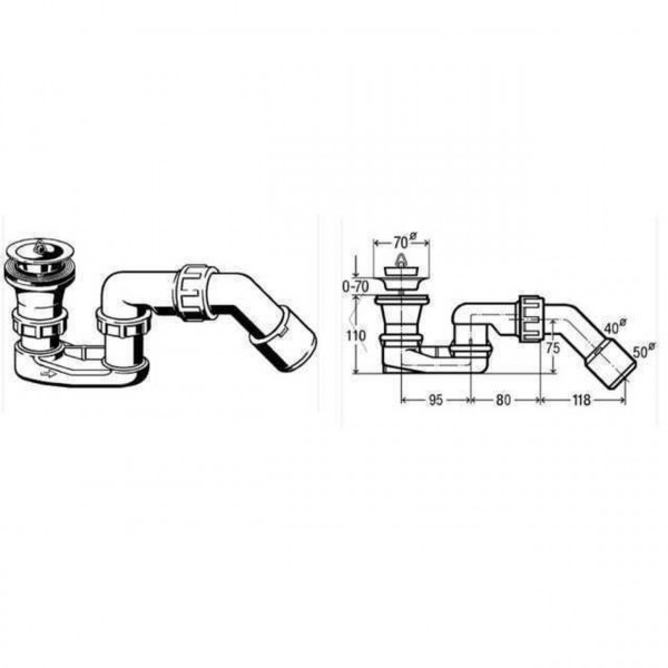 Сифон для душ кабiни VIEGA пласт. з/г 312138 (000000813)