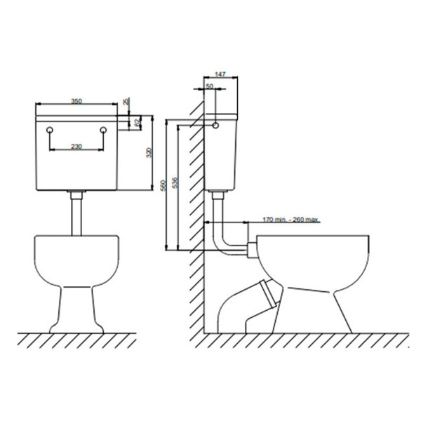 Зливний бачок Cersanit NIAGARA пластик (000003626)