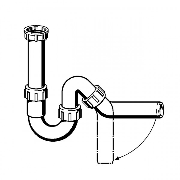 Сифон для раковини VIEGA 1 1/2″х40 без патр. 45° пластик білий трубний б/г 102821 (000006851)