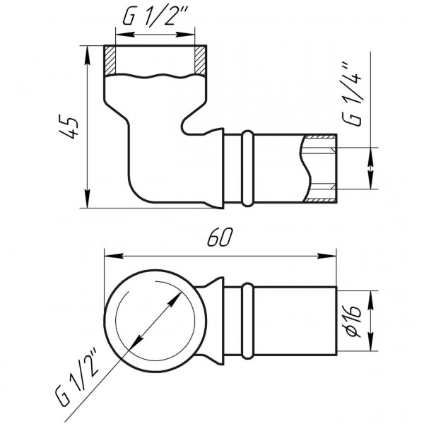 Кутник із внутрішньою різьбою прес APE ITALY AP 152 1/2″х16 (000001734)