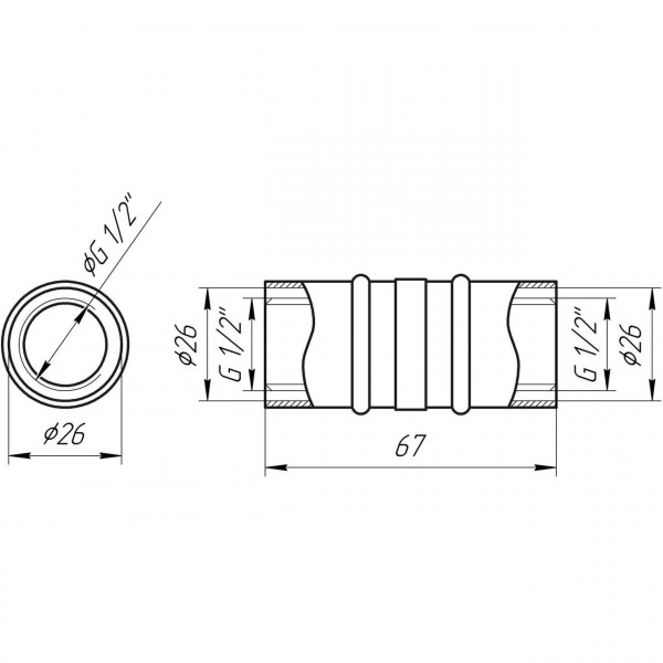 Муфта проміжна прес APE ITALY AP 103 26х26 (000002185)
