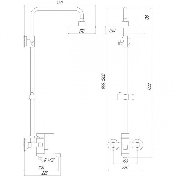 Душова система DOMINO MALIBU DMS-0005 (000013396)