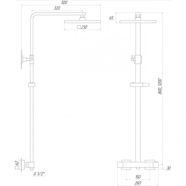 Душевая система Globus Lux Termostatic GLQ-0040T (000020074)