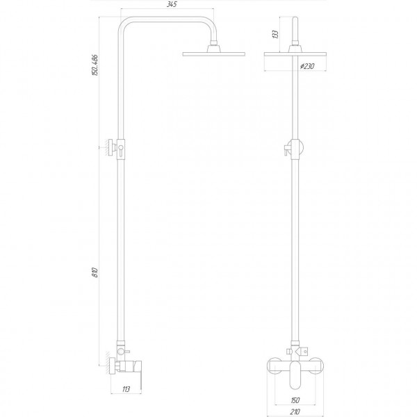 Душова система TOPAZ BARTS TB 07702-H36 (000014755)