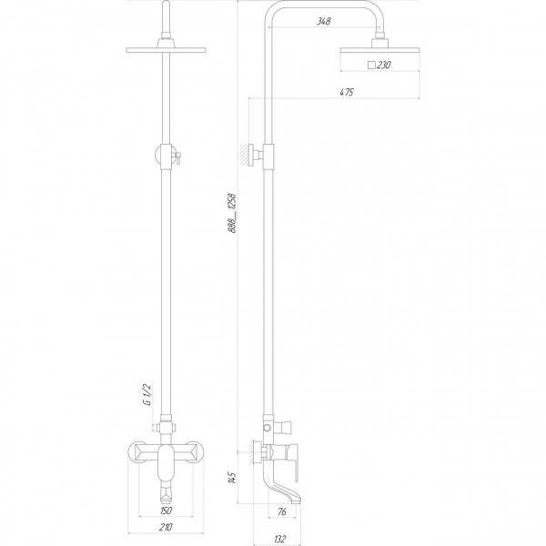 Душевая система Globus Lux ONTARIO DS-006A (000014988)
