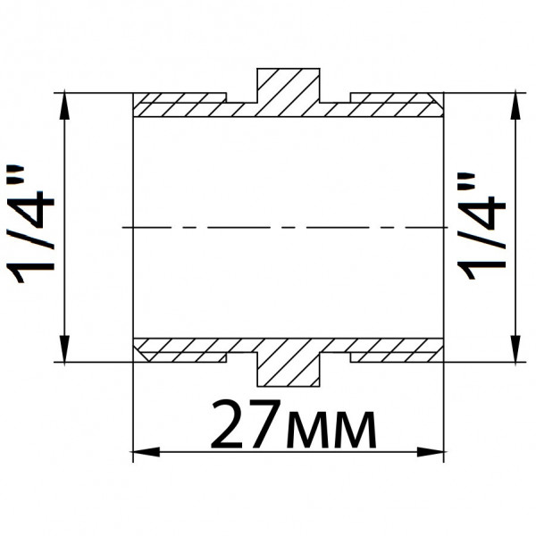 Ніпель латунний 1/4″ЗР х 1/4″ЗР ливарний 542Б (000016364)