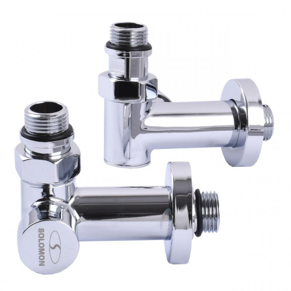 Кран вентильний кутовий з американкою SOLOMON LUX 1/2″ CHROM 7777 TEN (2шт.) (000018575)