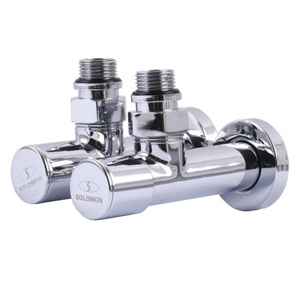 Кран вентильний кутовий з американкою SOLOMON LUX 1/2″ CHROM 7777 (2шт. КОМПЛЕКТ) (000017504)