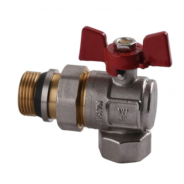 Кран кульовий кутовий з американкою WATERVALVE Q003 NV-V344 3/4″ ЗB (000010167)