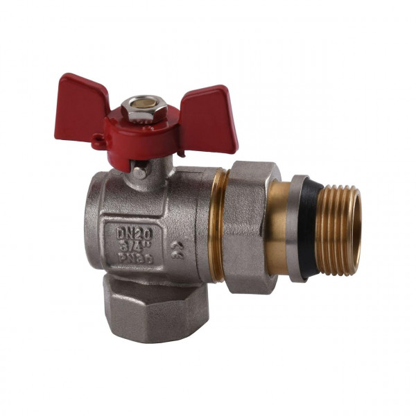 Кран кульовий кутовий з американкою WATERVALVE Q003 NV-V344 3/4″ ЗB (000010167)