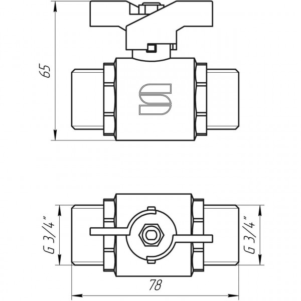 Кран кульовий прямий SELBA 3/4″ ЗЗ КБ SL1503 (000009632)