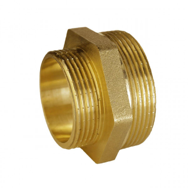 Ніпель редукційний латунний 2″ЗР х 1 1/2″ЗР ливарний 520Б (000012899)