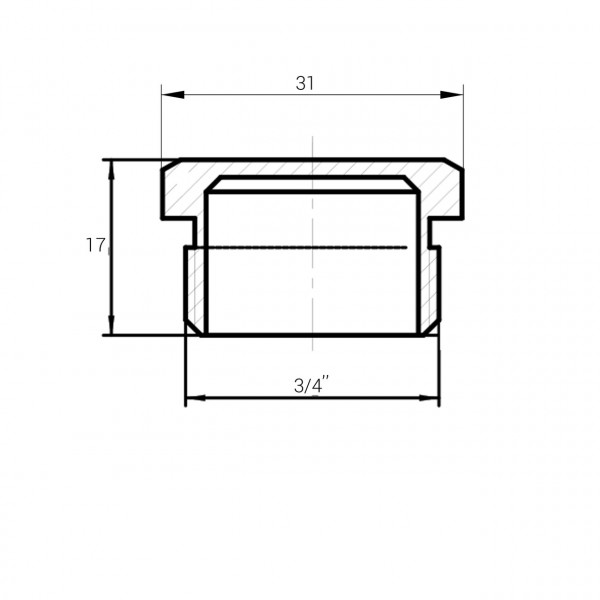 Заглушка латунна 3/4″ЗР штампована А1092А VA (000010505)