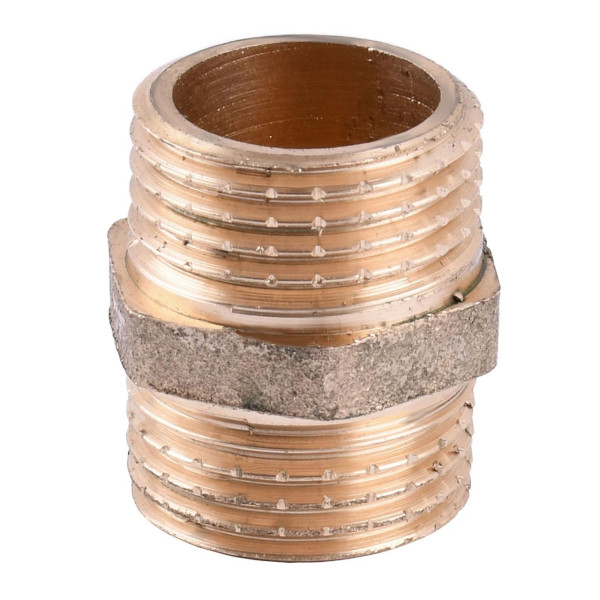 Ніпель латунний 1/2″ЗР х 1/2″ЗР штампований під прокладку А0501-1А VA (000010507)