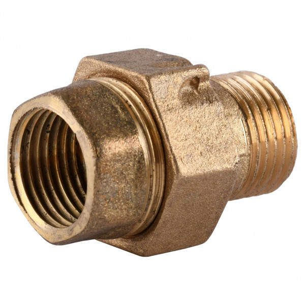 Згін американка пряма латунна 3/4″ВР х 3/4″ЗР ливарна з паранітовою прокладкою 1503Б (000016935)