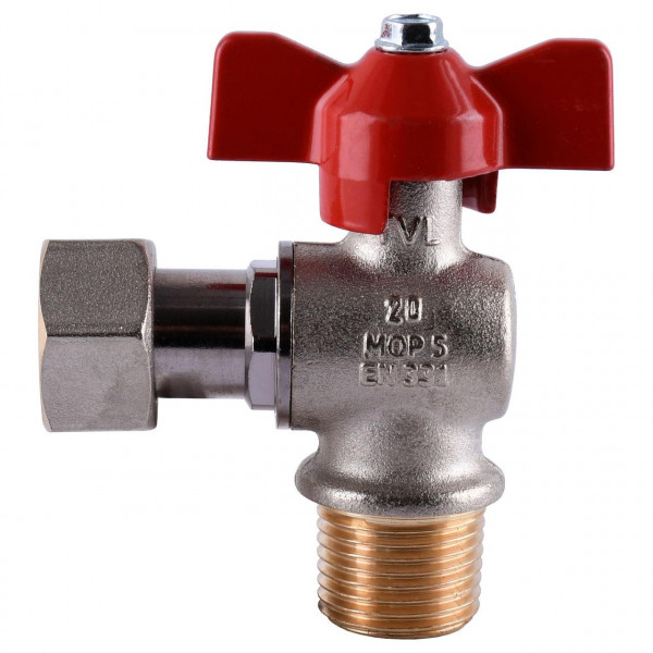 Кран кульовий котловий 1/2″ 301202R кутовий з накидною гайкою TECNOVIELLE S.p.A. (000020295)