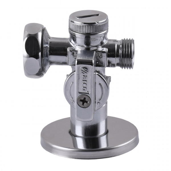 Кран кульовий кутовий подвійний ARCO 1/2″х 3/4″х3/8″ DUAL29 (000019854)
