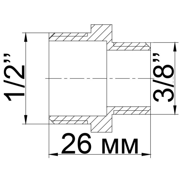 Ніпель редукційний латунний 1/2″ЗР х 3/8″ЗР ливарний 540-1Б (000012382)