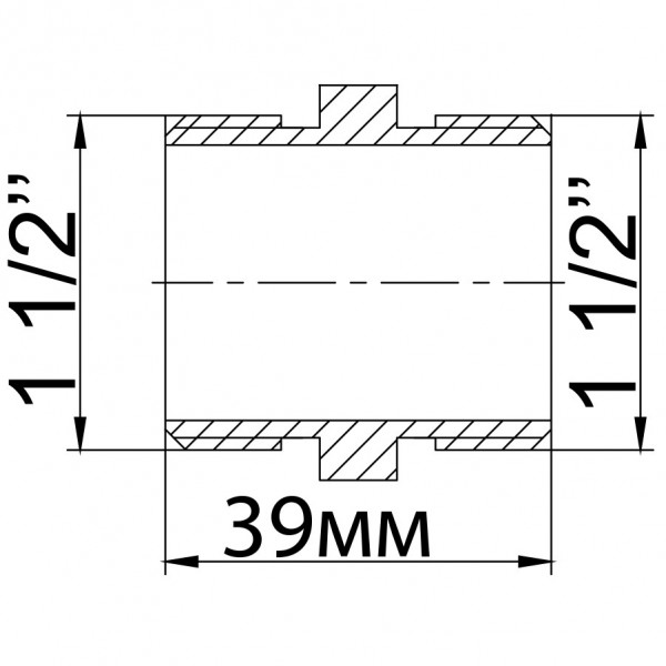 Ніпель латунний 1 1/2″ЗР х 1 1/2″ЗР ливарний 526-1Б (000011843)