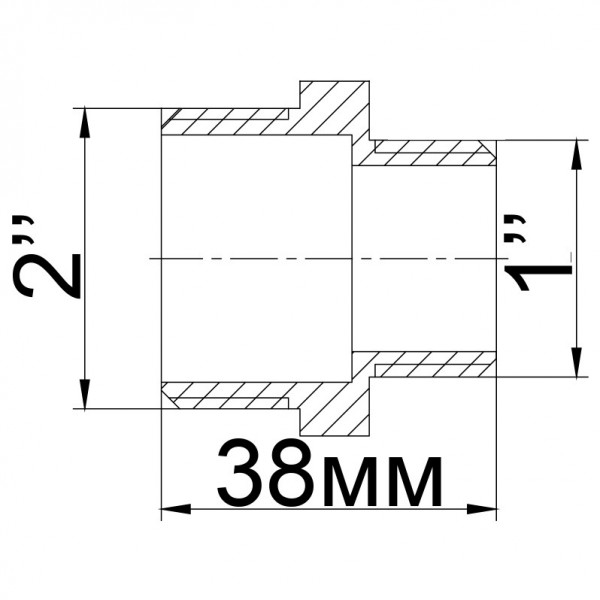 Ніпель редукційний латунний 2″ЗР х 1″ЗР ливарний 523Б (000011844)